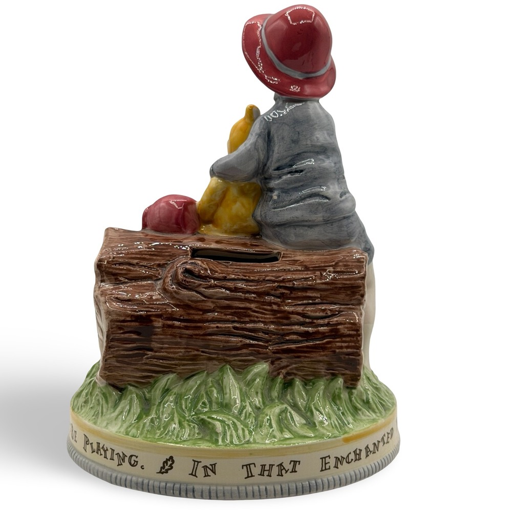 Vintage Disney‎ Charpente Christopher Robin Winnie the Pooh Ceramic Piggy Bank - Picture 6 of 8